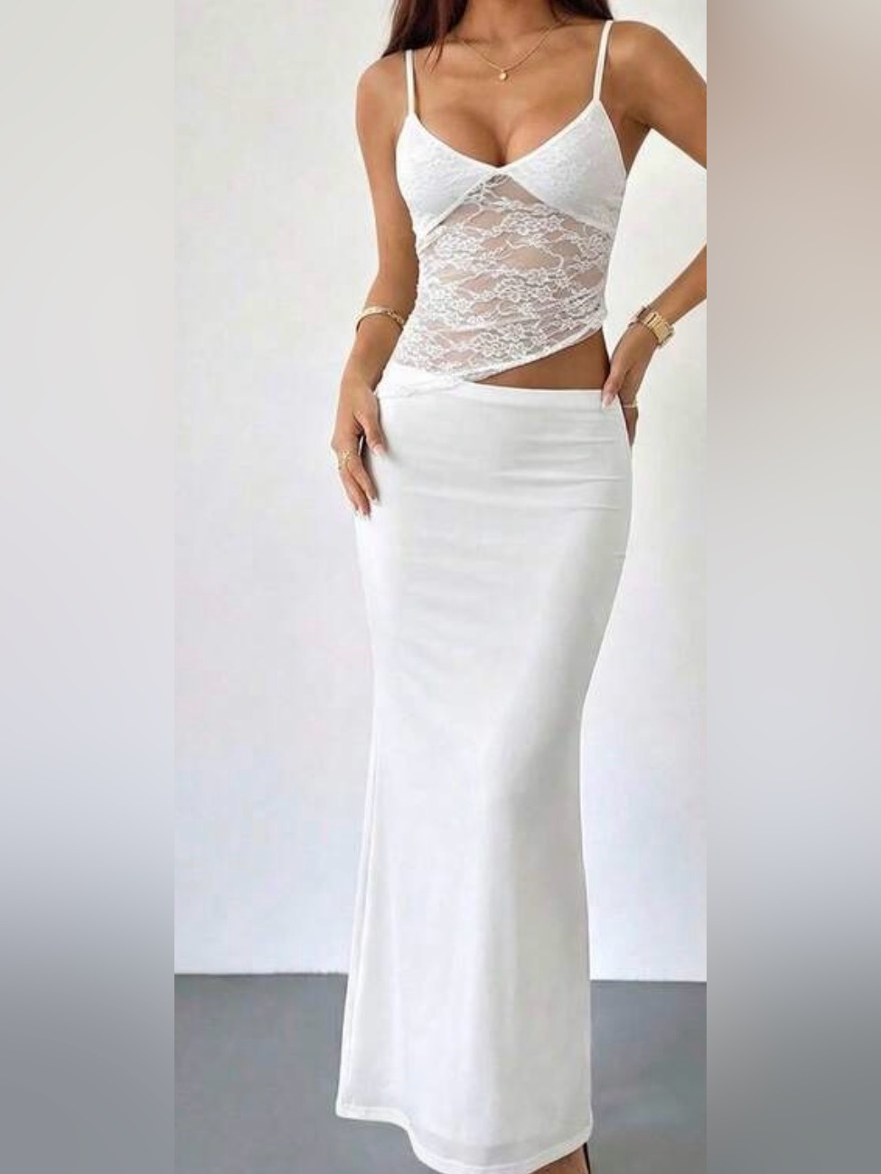 Classic White Maxi Pencil Dress - Sleek - Size Xs - New